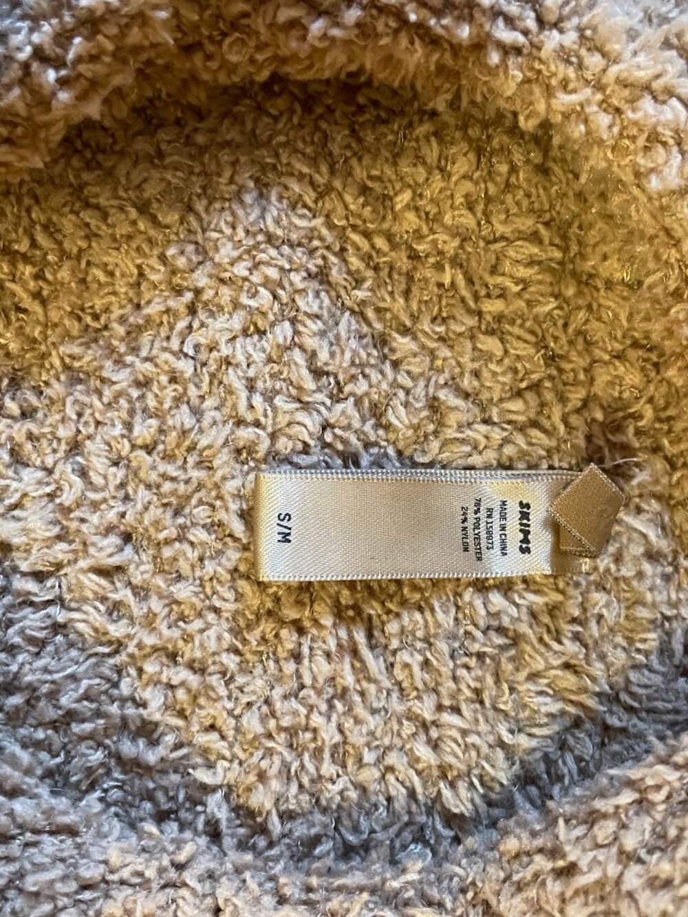 SKIMS Tan Sherpa Pullover SM